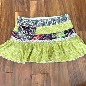 Moshiki Wrap Skirt Snaps Adjustable from Small - Large in mustard yellow, cream